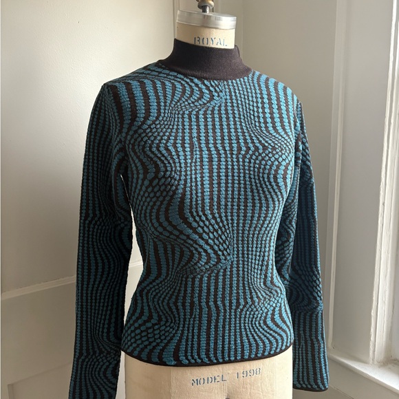 Paloma Wool Sweaters - Paloma Wool Ogane knit top in ink blue optical print